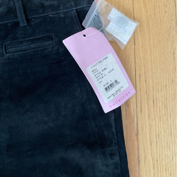 Lily Pulitzer suede washable black high waisted pants NWT size 6 - Picture 8 of 16
